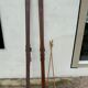 Wooden ski and its sticks