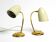 Pair of beautiful German Mid Century Modern brass table lamps with metal sh