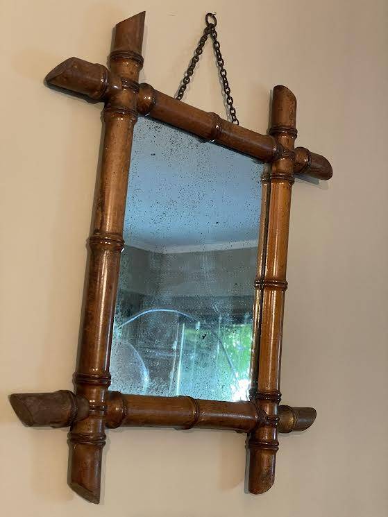 Late 19th century bamboo mirror