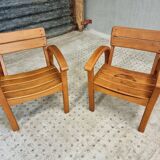 Ensemble de chaises design pour enfants en hêtre années 1950