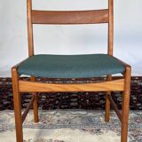 Set of 4 vintage Danish wood and wool chairs by Sax, Denmark 1960s