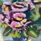 Painting on panel flowers in a vase.