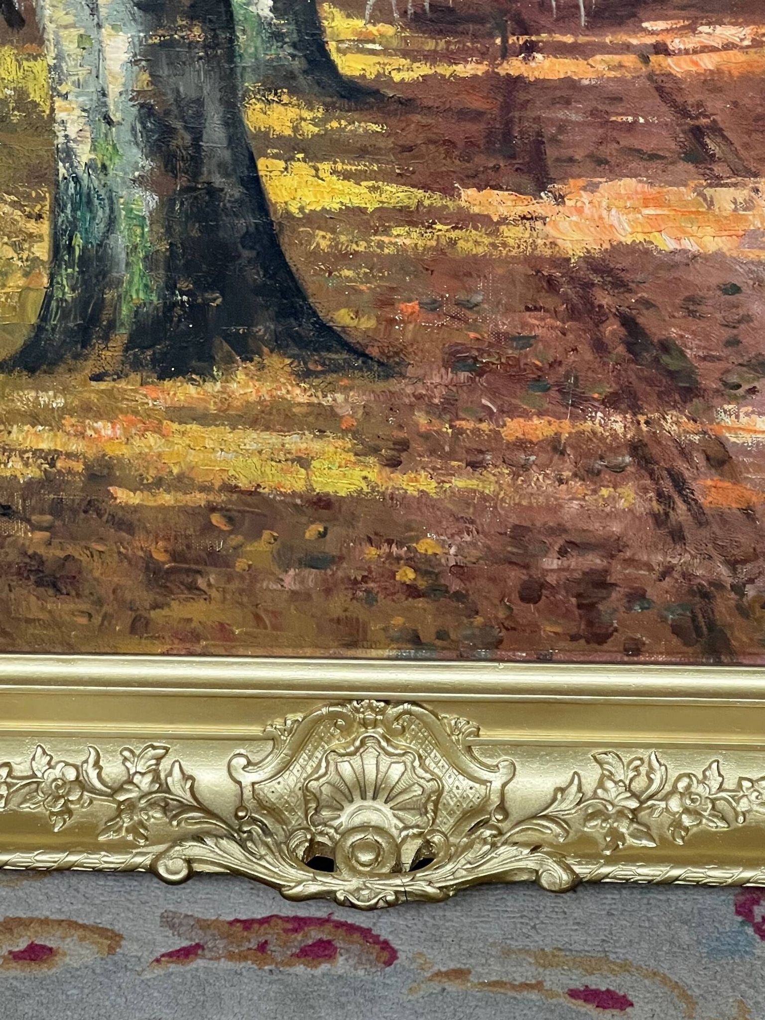 Paysage d'automne. Huile sur toile.