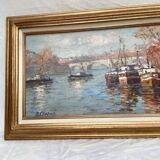 Oil painting on canvas signed “Autumn in Paris” dimensions: height-65cm- width-42cm-