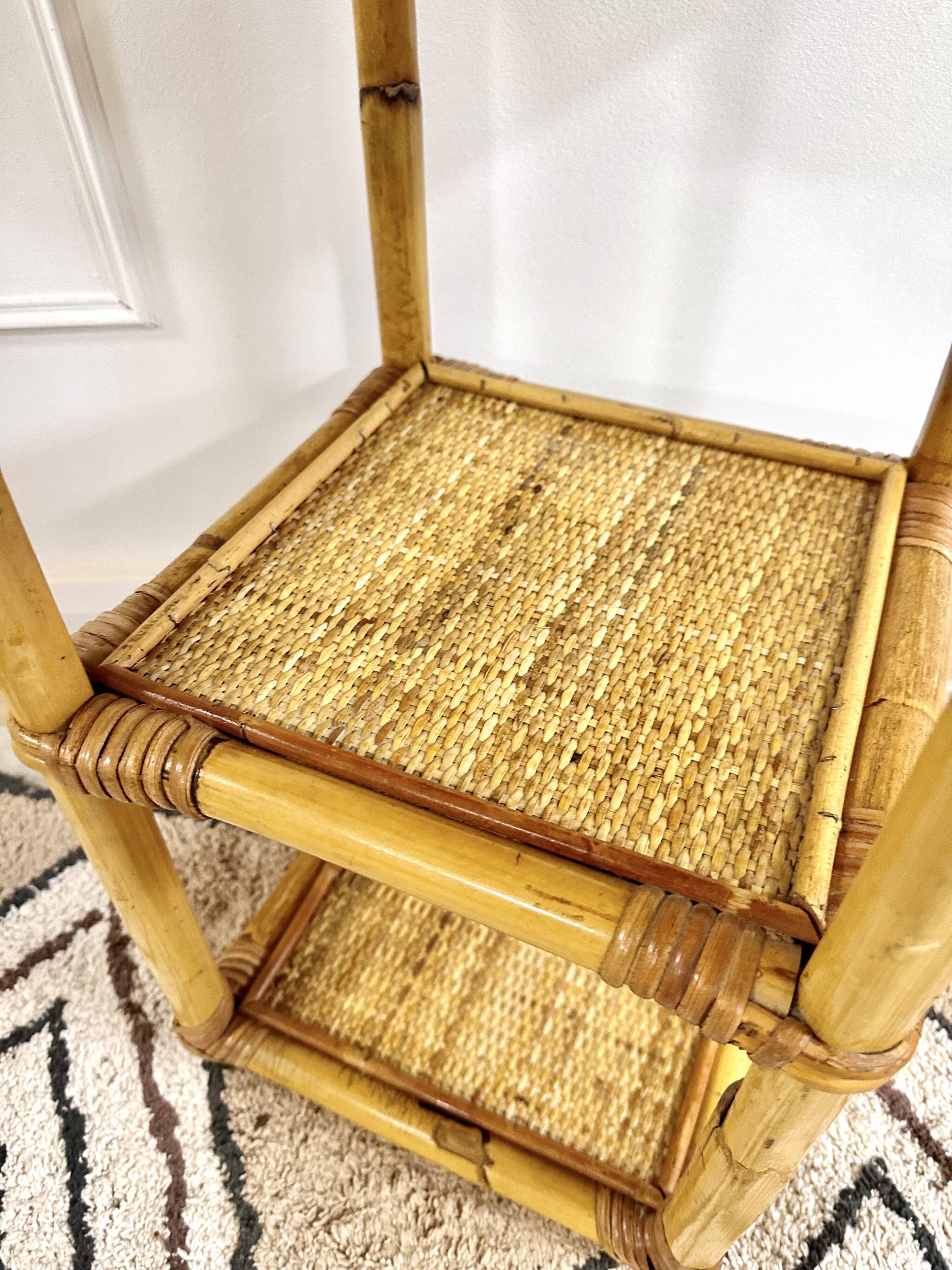 Rattan shelf cabinet