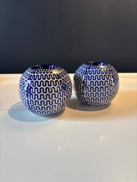 Pair of ball candlesticks