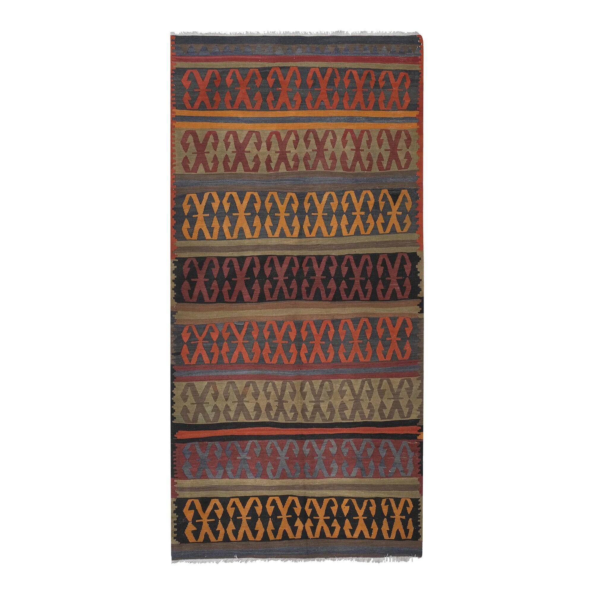Vintage Turkish kilim handwoven 151x307 cm