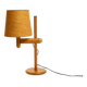 1960s Temde table lamp made of oak wood and with height-adjustable shade