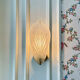 White Murano glass leaf wall light