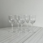 5 Vintage Cut Thick Glass Shot Glasses