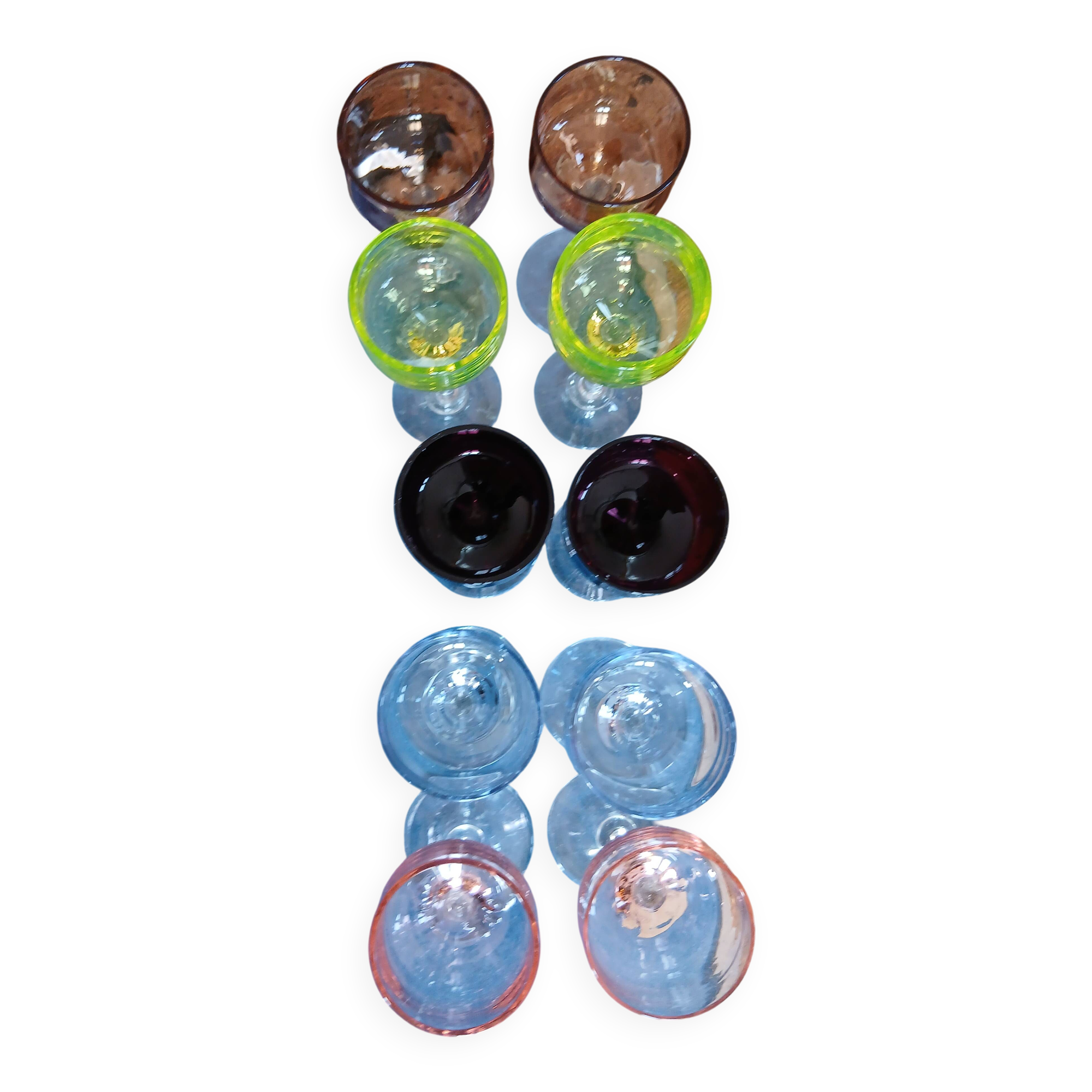 10 verre à pied multicolore