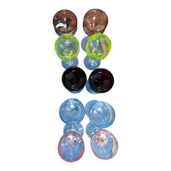10 verre à pied multicolore