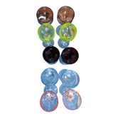 10 multicolored stemmed glasses