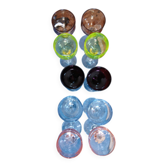 10 verre à pied multicolore
