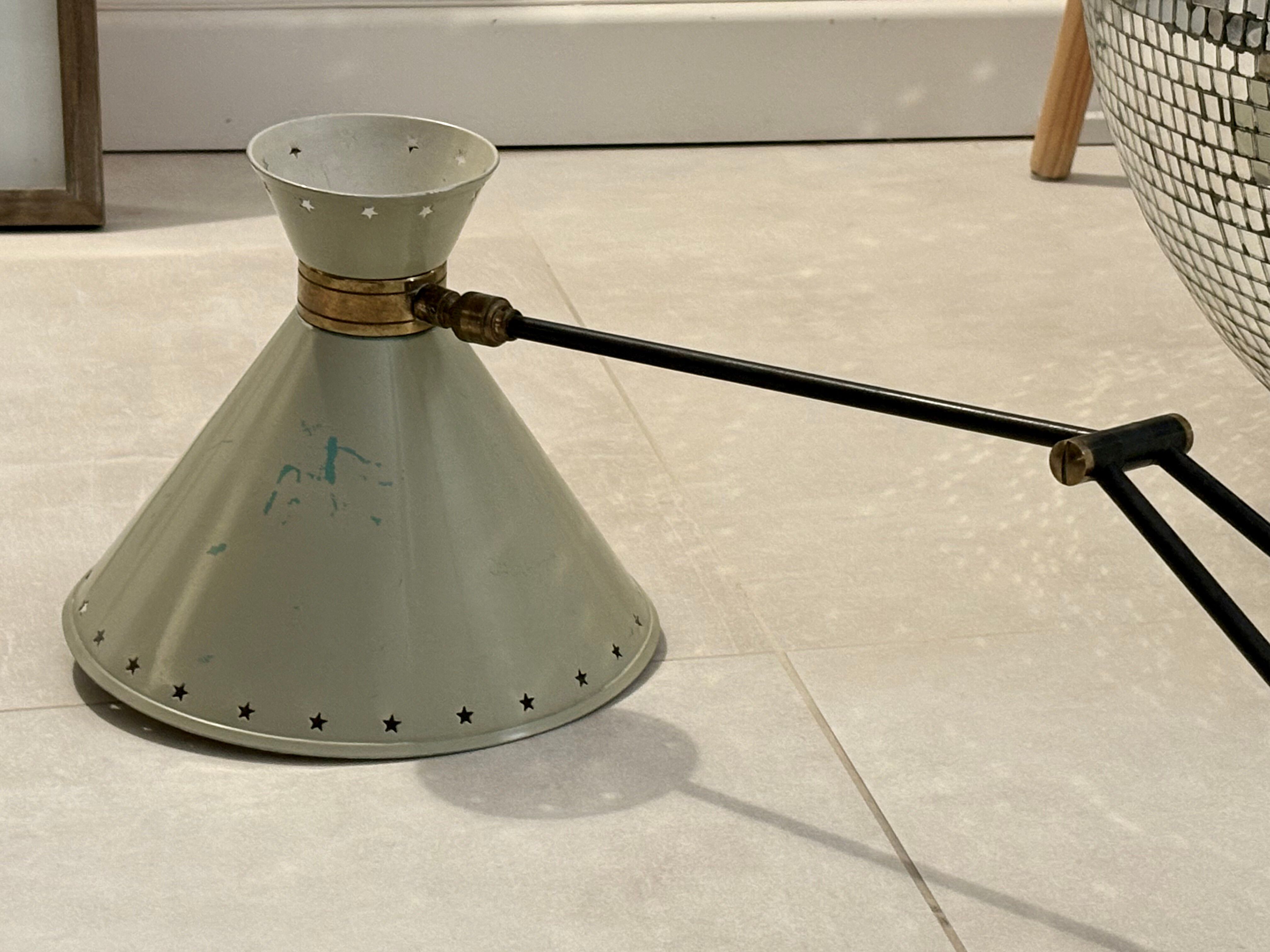 Rare lamp/wall light diabolo arm by Guariche Robert Mathieu Lunel