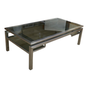 table basse en acier - verre