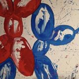 Tableau signé par Henry Escobar, Chiens Ballons XL