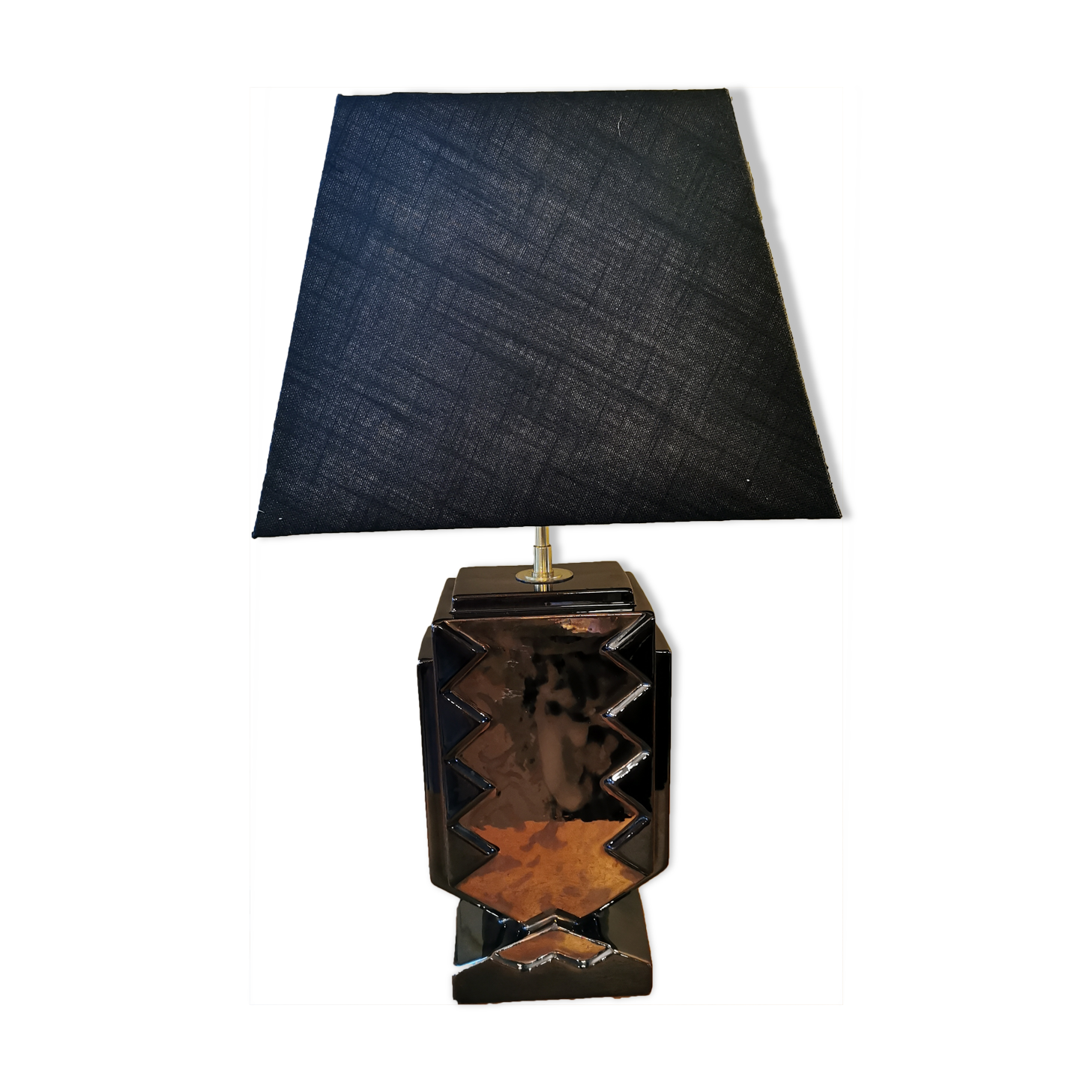 Ceramic art deco lamp effect metal