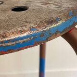Industrial stool steel patina rusty steel vintage