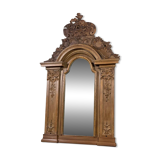 Painted carved wooden mirror, 18th century