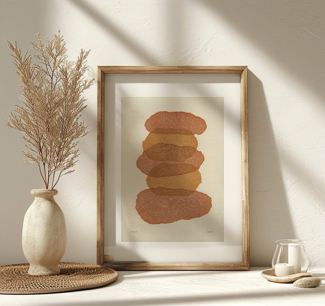 Painting on paper - rock - signed eawy