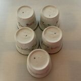 5 coquetiers fleurs roses made in England