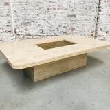 Vintage travertine coffee table by Georges Mathias