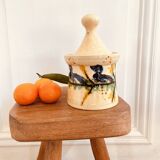 Hand painted ceramic covered pot