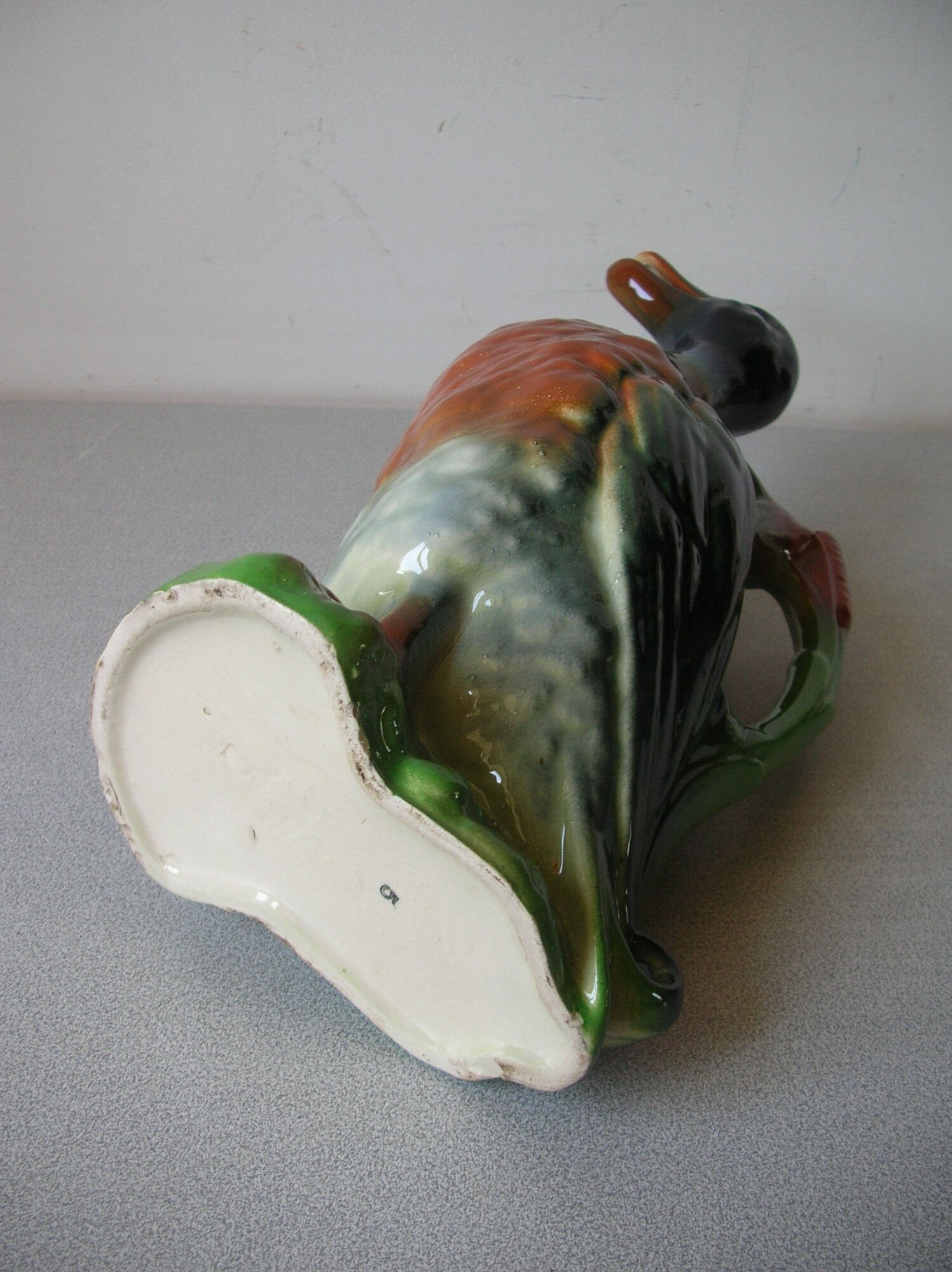 Old duck pitcher Saint Clément France broc slurry carafe