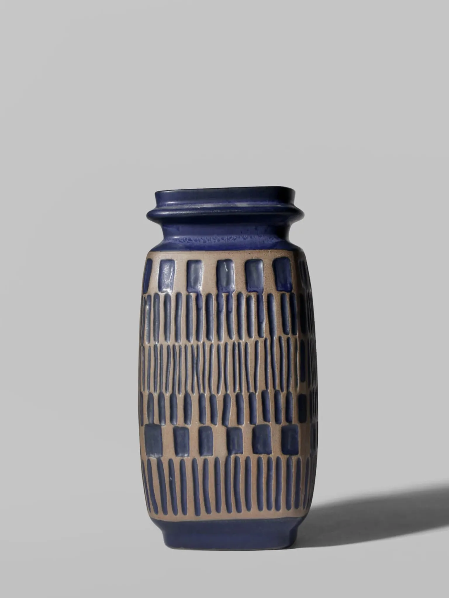 Berit Ternell Relief Pattern Stoneware Vase For Upsala-Ekeby, 1960s