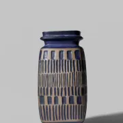 Berit Ternell Relief Pattern Stoneware Vase For Upsala-Ekeby, 1960s