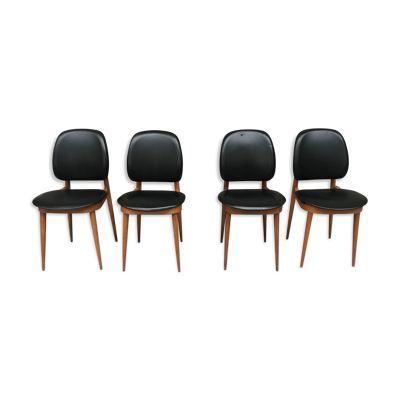 Série de 4 chaises modèle Pégase édité par Baumann - années 60