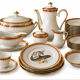 Service complet 78 pièces en porcelaine de Limoges filet or