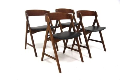 Set de 4 chaises en teck ''Model 71'' Henning Kjaernulf, Danemark, 1960