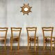 Série 4 chaises en bois troquet bistrot 1950