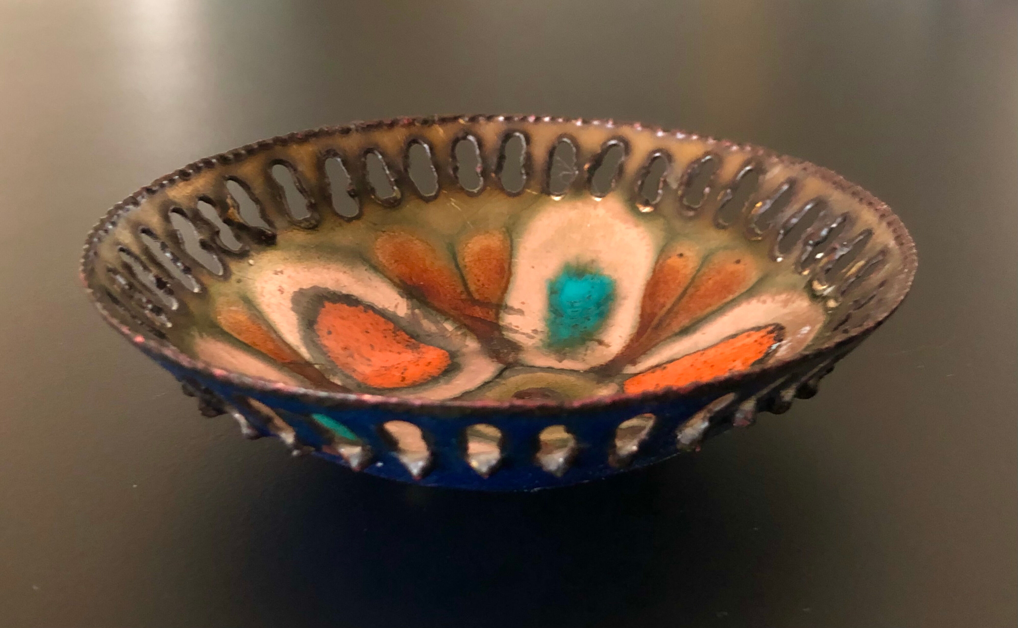 Enamelled metal cut Laurana Rame d'Arte, Italy 60s