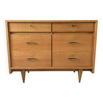 Large vintage 6-drawer chest of drawers from the 50s in oak.