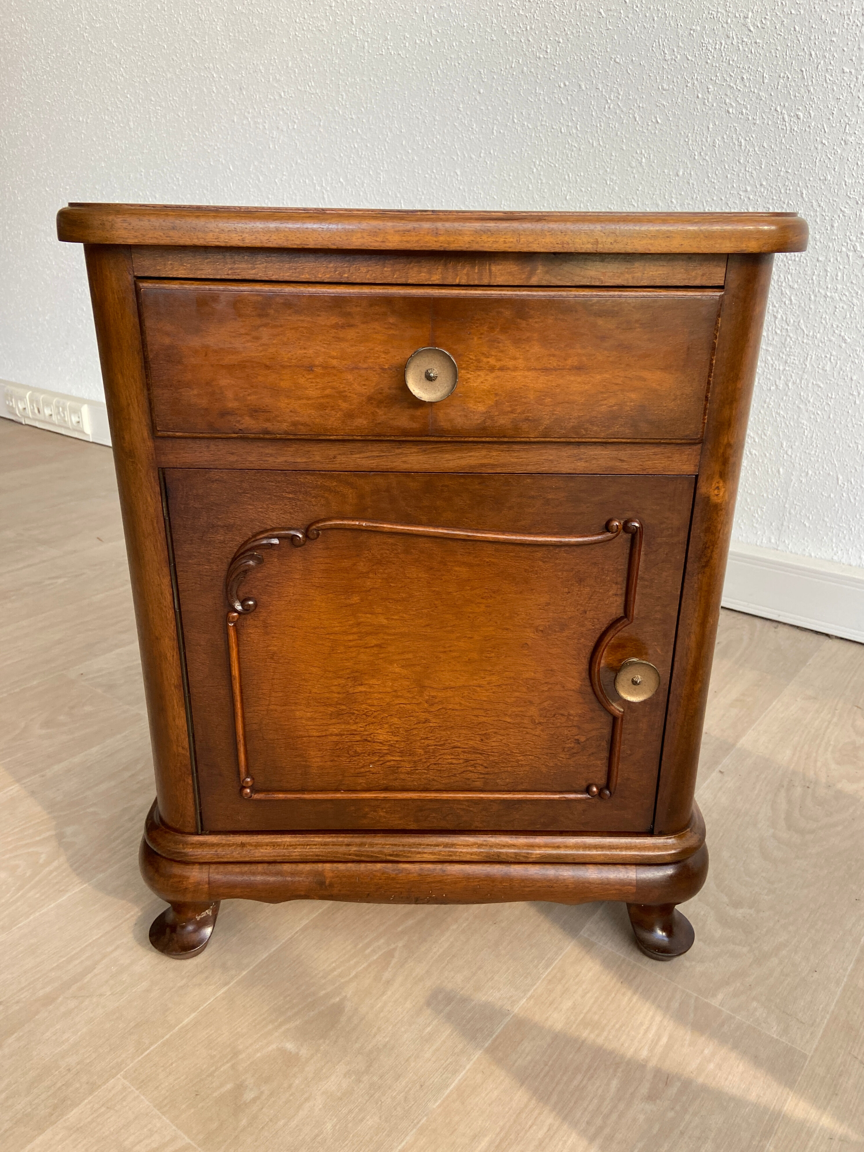 Pair of chippendale art deco bedsides