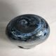 Old glass vase multilayer blue, white vintage interior