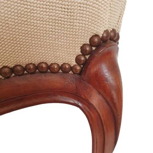 Louis Philippe chair in mahogany with upholstered embroidered seat