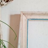 Old frame in white and blue wood