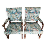 Paire de fauteuil style Louis XIII restaurés