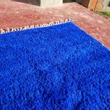Large Beni Ouarain Berber rug in Majorelle blue, 300x200 cm – thick wool
