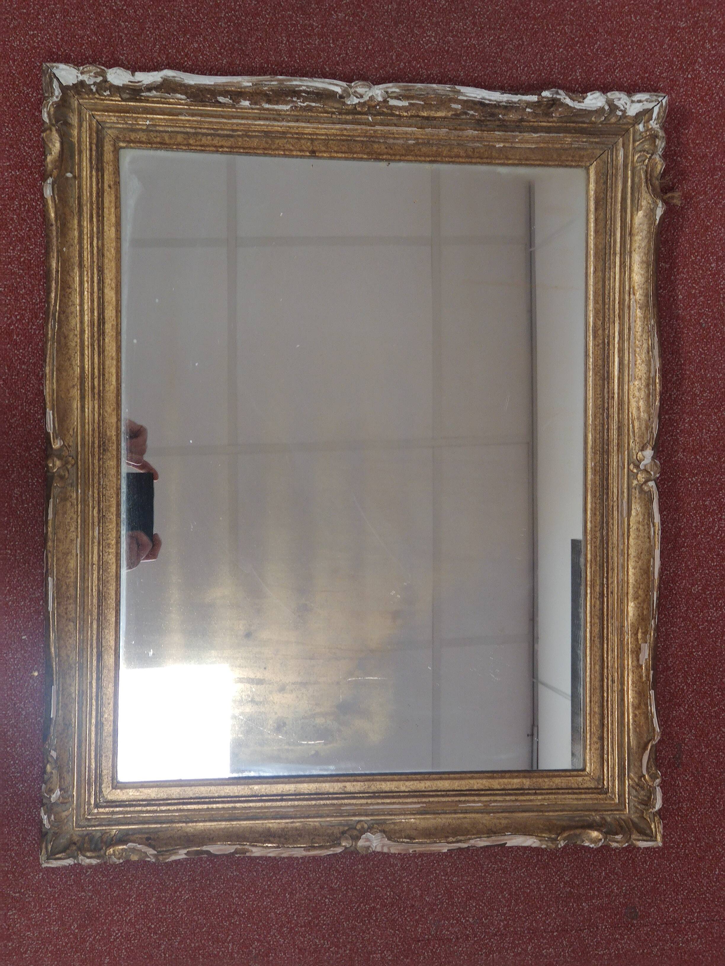 Miroir bois doré glace ancienne