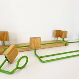 Set of towel hook and shelf in pine 1970