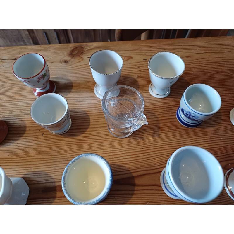 Set of 38 egg cups