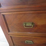 Louis Philippe style chest of drawers with 4 drawers in solid walnut and marble, 1900-1950.