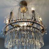 Cascade chandelier with crystal drops
