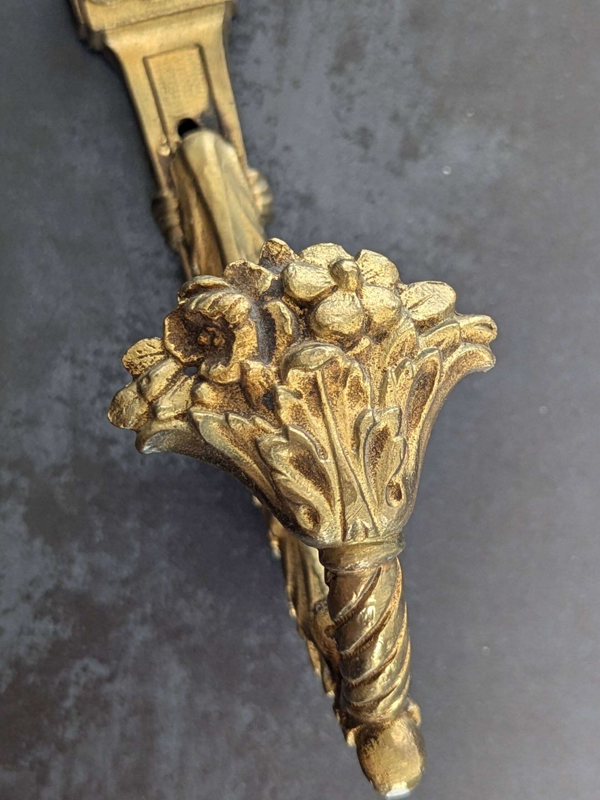 Brass floral coat hook