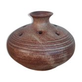 Vase pique flower in sandstone signed Vallauris vintage